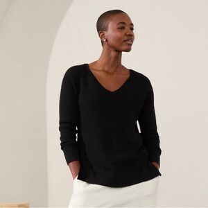 Athlete knit Hanover refined v-neck sweater - black